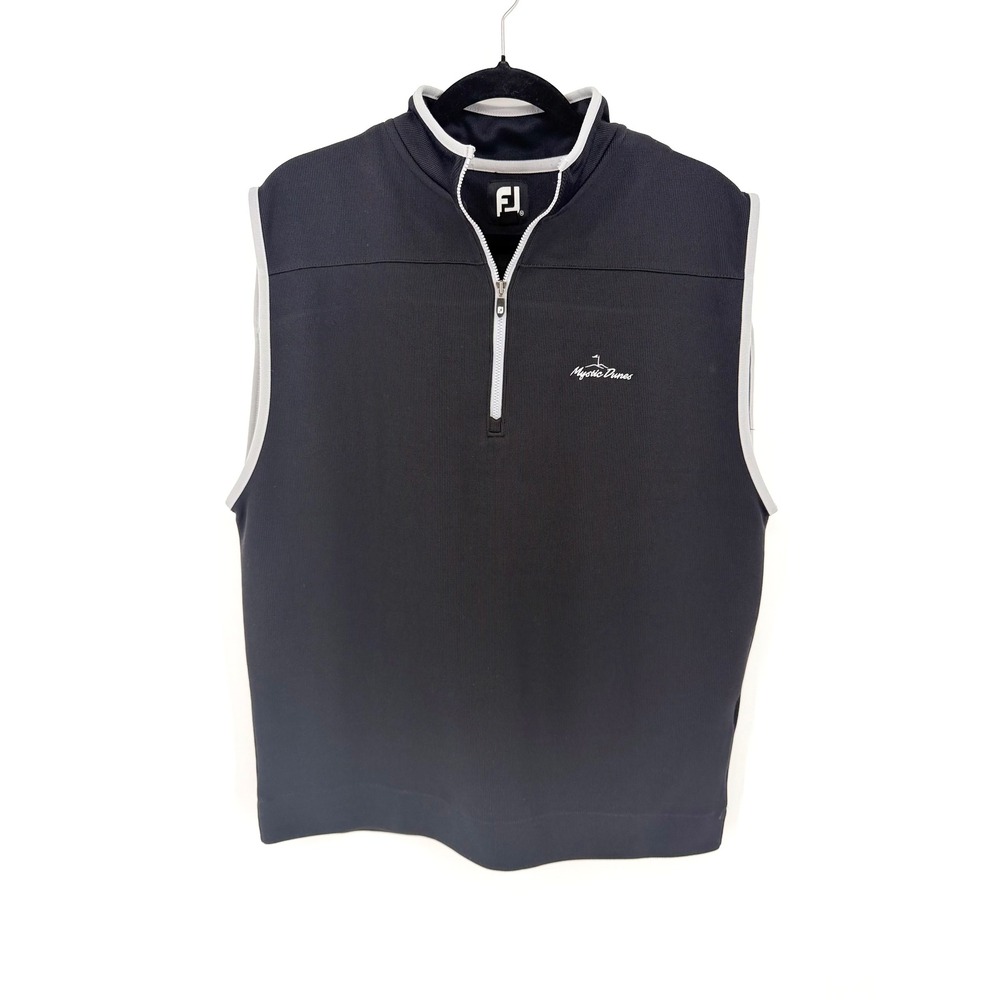 FootJoy Golf Vest Quarter Zip Medium Black Mystic Dunes Performance Lightweight